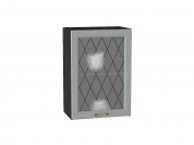 Шкаф верхний с 1-ой остекленной дверцей Ницца 716*500*318 Графит / Graphite