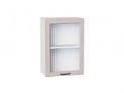 Шкаф верхний с 1-ой остекленной дверцей Барселона 716*500*324 Кашемир / Белый