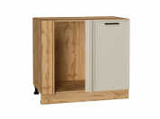 Шкаф нижний угловой Фрейм 816*890*484 Cream Silk / Дуб Вотан