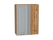 Шкаф верхний прямой угловой Ницца 920*700*345 Графит / Дуб Вотан