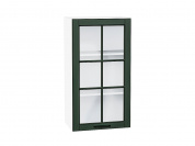 Шкаф верхний с 1-ой остекленной дверцей Дублин 920*500*318 Special Green / Белый