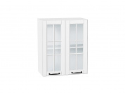 Шкаф верхний с 2-мя остекленными дверцами Дублин 716*600*318 Special White / Белый