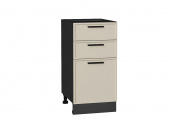 Шкаф нижний с 3-мя ящиками Фрейм 816*400*484 Cream Silk / Graphite