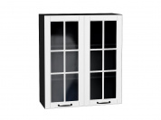 Шкаф верхний с 2-мя остекленными дверцами Дублин 920*800*318 Special White / Graphite