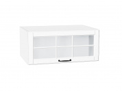Шкаф верхний горизонтальный остекленный глубокий Дублин 358*800*574 Special White / Белый