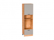 Шкаф пенал с 1-ой дверцей и ящиком под технику Фрейм 2132*600*580 Clay Silk / Дуб Вотан