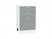 Шкаф нижний с 3-мя ящиками Квадро 816*500*481 Аквамарин / Белый