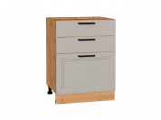 Шкаф нижний с 3-мя ящиками Нео 816*600*480 Clay Silk / Дуб Вотан