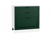 Шкаф нижний с 3-мя ящиками Дублин 816*800*478 Special Green / Белый