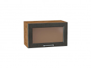 Шкаф верхний горизонтальный остекленный Прага 358*600*318 Венге премиум / Дуб Вотан