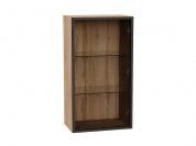 Шкаф верхний с 1-ой остекленной дверцей 920*500*322 Черный / Дуб Вотан
