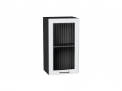 Шкаф верхний с 1-ой остекленной дверцей Барселона 716*400*324 Белый / Graphite