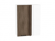Шкаф верхний прямой угловой Флэт 920*700*345 Brown Casella Oak 2S / Белый