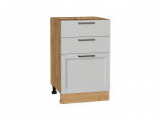Шкаф нижний с 3-мя ящиками Сканди 816*500*480 Grey Silkwood / Дуб Вотан