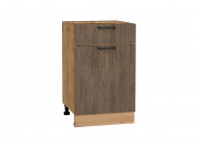 Шкаф нижний с 1-ой дверцей и ящиком Флэт 816*500*478 Brown Casella Oak 2S / Дуб Вотан