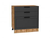 Шкаф нижний с 3-мя ящиками Глетчер 816*800*478 Маренго Силк / Дуб Вотан