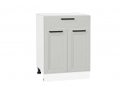 Шкаф нижний с 2-мя дверцами и ящиком Нео 816*600*480 Grey Silk / Белый