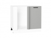 Шкаф нижний угловой Фрейм 816*890*484 Grey Silk / Белый