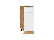Шкаф нижний с 1-ой дверцей и ящиком Фьюжн 816*300*480 Silky White / Дуб Вотан
