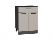 Шкаф нижний с 2-мя дверцами и ящиком Фрейм 816*600*484 Clay Silk / Graphite