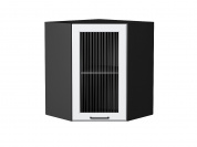 Шкаф верхний угловой остекленный Барселона 716*600*606 Белый / Graphite