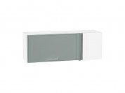 Шкаф верхний прямой угловой горизонтальный Квадро 358*1000*350 Аквамарин / Белый