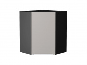 Шкаф верхний угловой Фьюжн 716*600*600 Clay Silk / Graphite