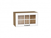 Шкаф верхний горизонтальный остекленный Дублин 358*600*318 Special White / Дуб Вотан