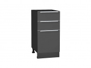 Шкаф нижний с 3-мя ящиками Фьюжн 816*400*480 Stormy Silk / Graphite