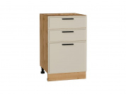 Шкаф нижний с 3-мя ящиками Фрейм 816*500*484 Cream Silk / Дуб Вотан