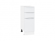 Шкаф нижний с 3-мя ящиками Фьюжн 816*300*480 Silky White / Белый