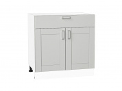 Шкаф нижний с 2-мя дверцами и ящиком Лофт 816*800*480 Grey Silk / Белый