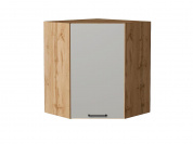 Шкаф верхний угловой Флэт 716*600*600 Light Grey In 2S / Дуб Вотан