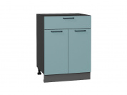 Шкаф нижний с 2-мя дверцами и ящиком Флэт 816*600*478 Grey-green In 2S / Graphite