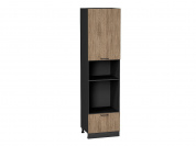 Шкаф пенал с 1-ой дверцей и ящиком под технику Флэт 2336*600*574 Natural Casella Oak 2S / Graphite