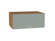 Шкаф верхний горизонтальный глубокий Квадро 358*800*577 Аквамарин / Дуб Вотан