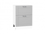 Шкаф нижний с 2-мя ящиками Лофт 816*600*480 Grey Silk / Белый