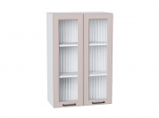 Шкаф верхний с 2-мя остекленными дверцами Барселона 920*600*324 Кашемир / Белый