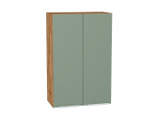 Шкаф верхний с 2-мя дверцами Фьюжн 920*600*320 Silky Mint / Дуб Вотан