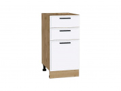 Шкаф нижний с 3-мя ящиками Фрейм 816*400*484 White Silk / Дуб Вотан