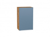 Шкаф верхний с 1-ой дверцей Фьюжн 716*450*320 Silky Blue / Дуб Вотан