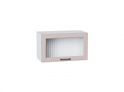 Шкаф верхний горизонтальный остекленный Барселона 358*600*324 Кашемир / Белый