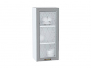 Шкаф верхний с 1-ой остекленной дверцей Ницца 920*400*318 Графит / Белый