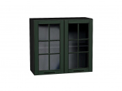 Шкаф верхний с 2-мя остекленными дверцами Дублин 716*800*318 Special Green / Graphite