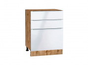 Шкаф нижний с 3-мя ящиками Фьюжн 816*600*480 Angel / Дуб Вотан