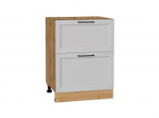 Шкаф нижний с 2-мя ящиками Сканди 816*600*480 Grey Silkwood / Дуб Вотан