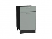 Шкаф нижний с 1-ой дверцей и ящиком Квадро 816*500*481 Аквамарин / Graphite