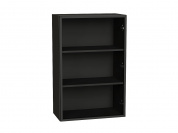 Шкаф верхний с 1-ой остекленной дверцей (полки ЛДСП) 920*600*322 Черный / Graphite