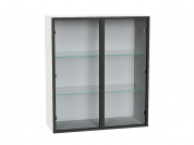 Шкаф верхний с 2-мя остекленными дверцами 920*800*322 Черный / Белый