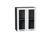 Шкаф верхний с 2-мя остекленными дверцами Барселона 716*600*324 Белый / Graphite